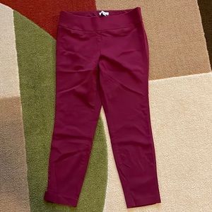 Elastic waist maroon colored dress pants from Nee York and Company.